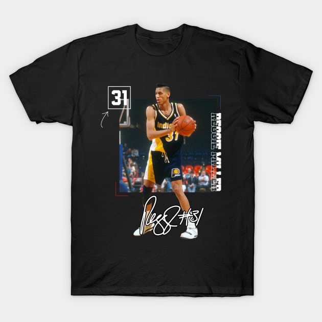 Reggie Miller Choke Sign Basketball Legend Signature Vintage Retro 80s 90s Bootleg Rap Style T-Shirt by CarDE